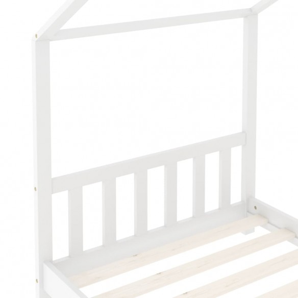 Lit d'enfant Blanc Bois de pin massif 70x140 cm