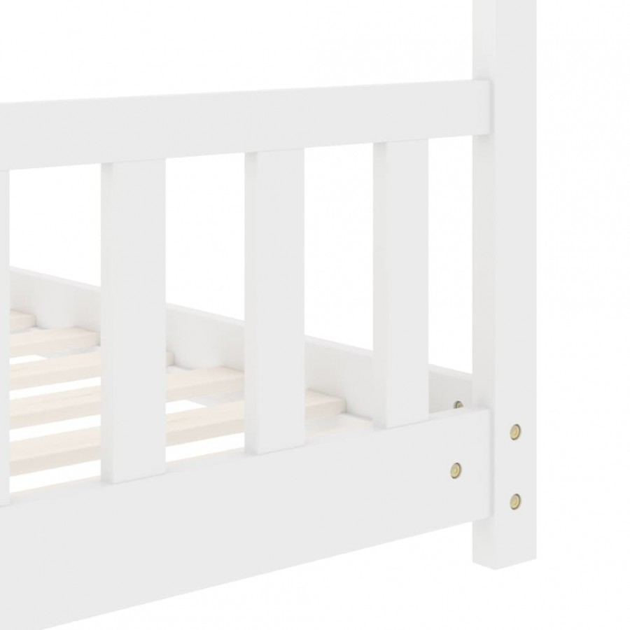 Lit d'enfant Blanc Bois de pin massif 70x140 cm