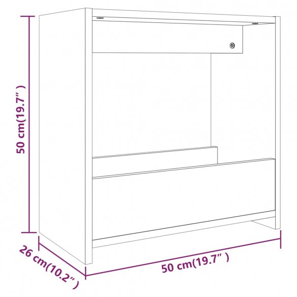 Table d'appoint Sonoma gris 50x26x50 cm 