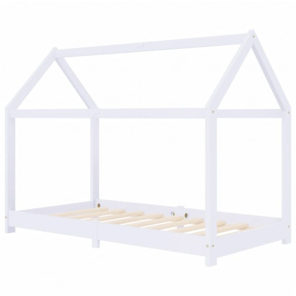 Lit d'enfant Blanc Bois de pin massif 80x160 cm