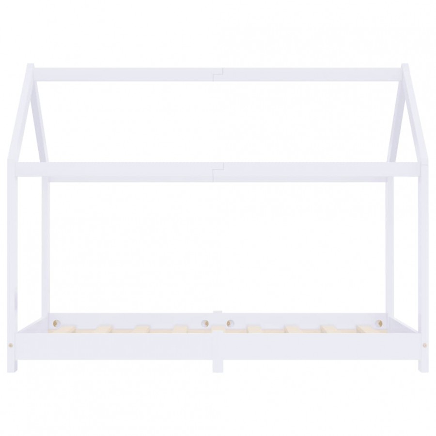 Lit d'enfant Blanc Bois de pin massif 80x160 cm