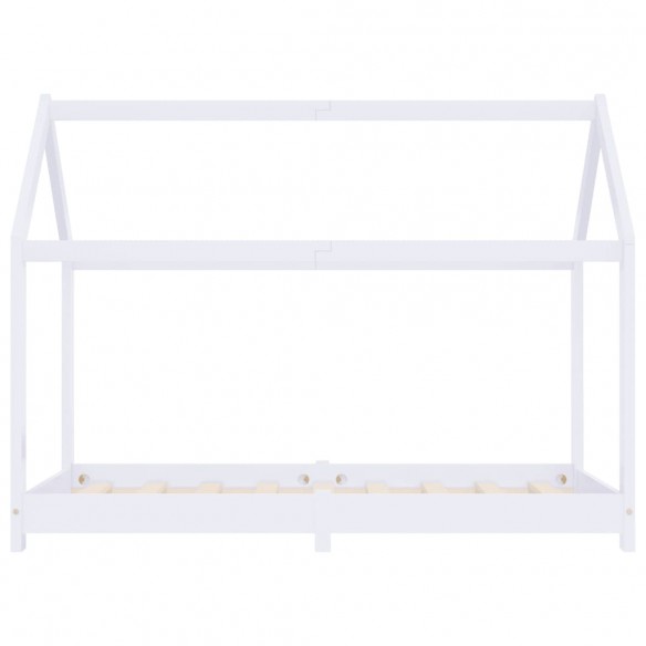 Lit d'enfant Blanc Bois de pin massif 80x160 cm