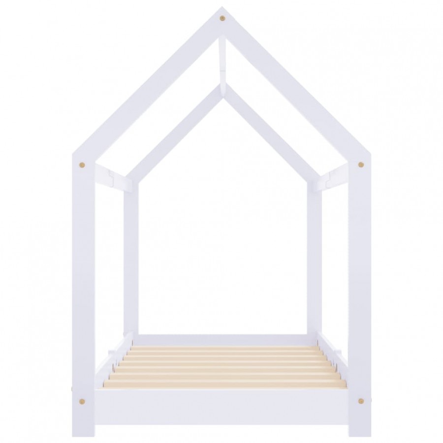Lit d'enfant Blanc Bois de pin massif 80x160 cm