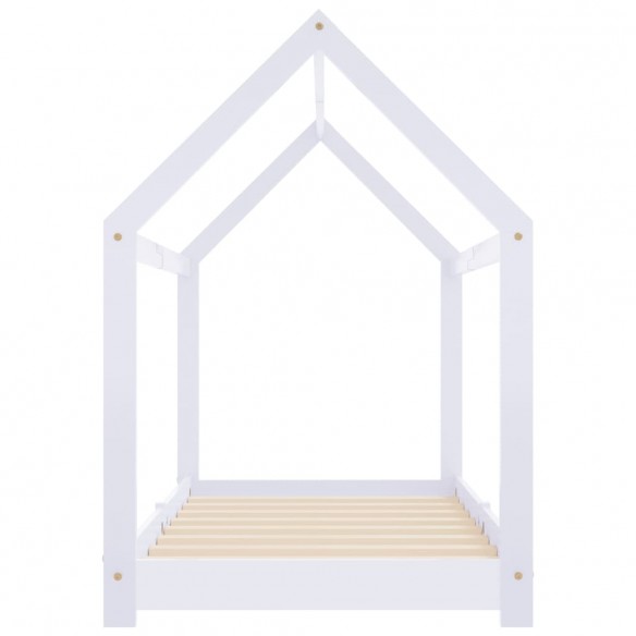 Lit d'enfant Blanc Bois de pin massif 80x160 cm