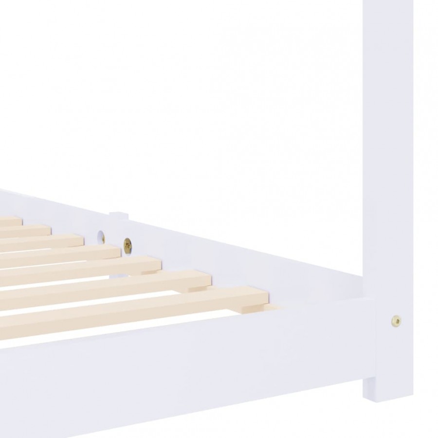 Lit d'enfant Blanc Bois de pin massif 80x160 cm
