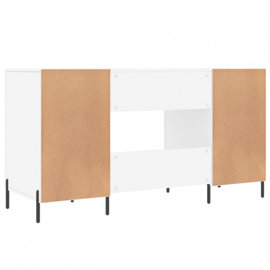 Bureau blanc 140x50x75 cm bois d'ingénierie