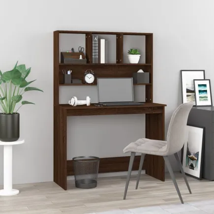 Bureau et étagères Chêne marron 102x45x148 cm 