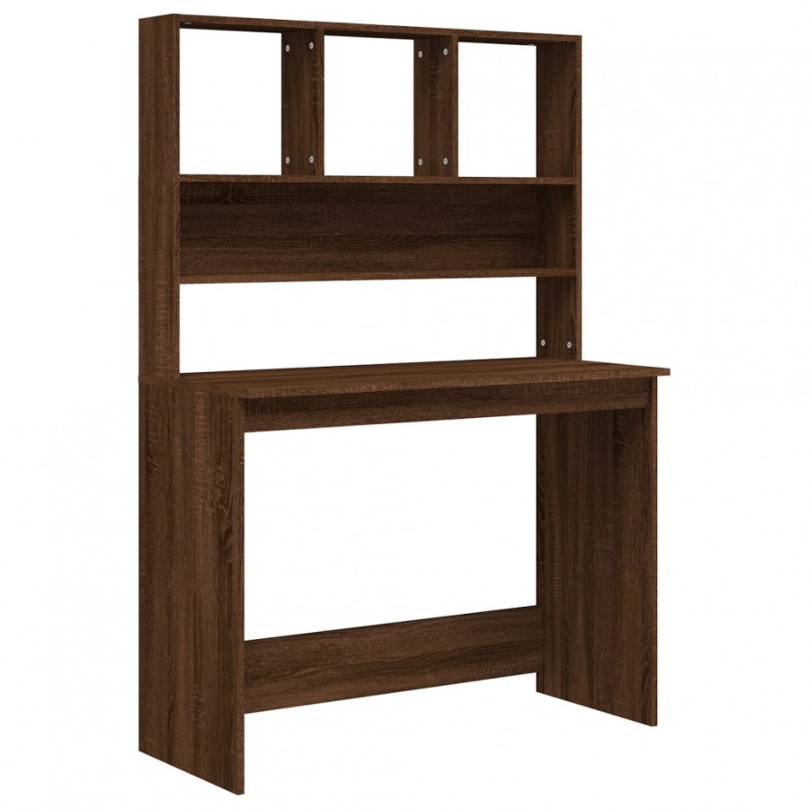 Bureau et étagères Chêne marron 102x45x148 cm 