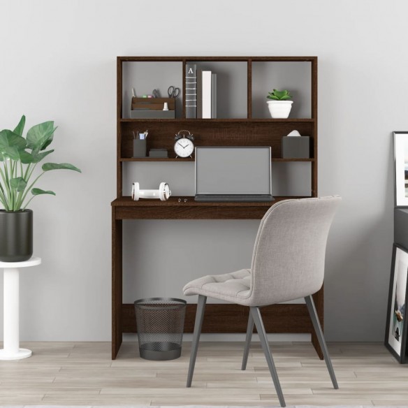 Bureau et étagères Chêne marron 102x45x148 cm 