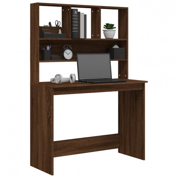 Bureau et étagères Chêne marron 102x45x148 cm 