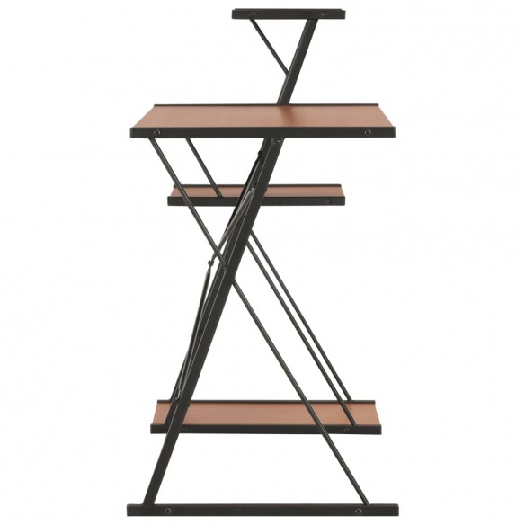 Bureau avec étagère Noir et marron 116x50x93 cm