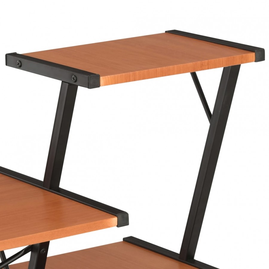 Bureau avec étagère Noir et marron 116x50x93 cm