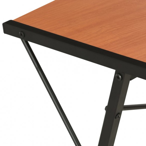 Bureau avec étagère Noir et marron 116x50x93 cm
