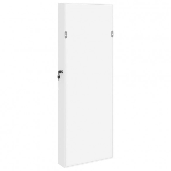 Armoire à bijoux avec miroir murale blanc 37,5x10x106 cm
