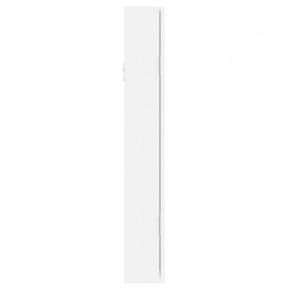 Armoire à bijoux avec miroir murale blanc 37,5x10x67 cm