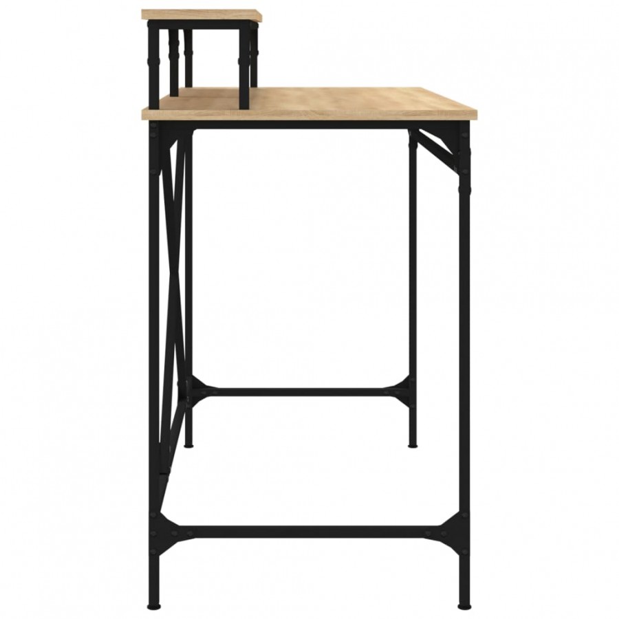 Bureau chêne sonoma 100x50x90 cm bois d'ingénierie et fer