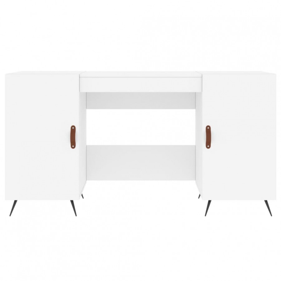 Bureau blanc 140x50x75 cm bois d'ingénierie