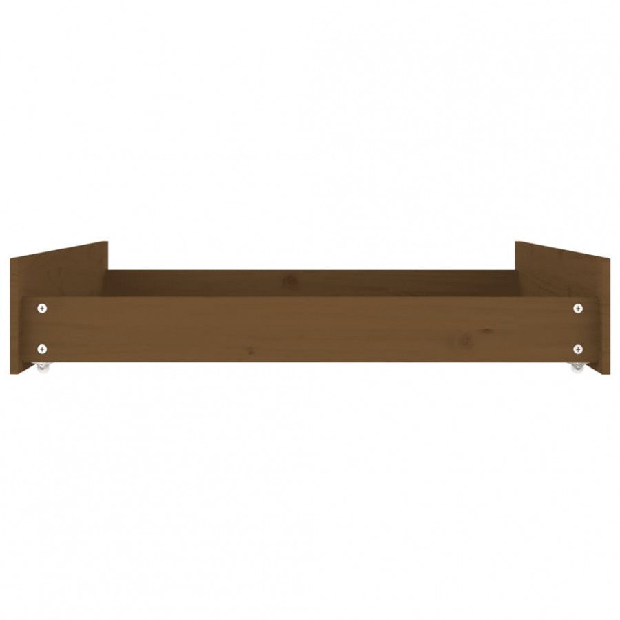 Tiroirs de lit 2 pcs Marron miel Bois de pin massif