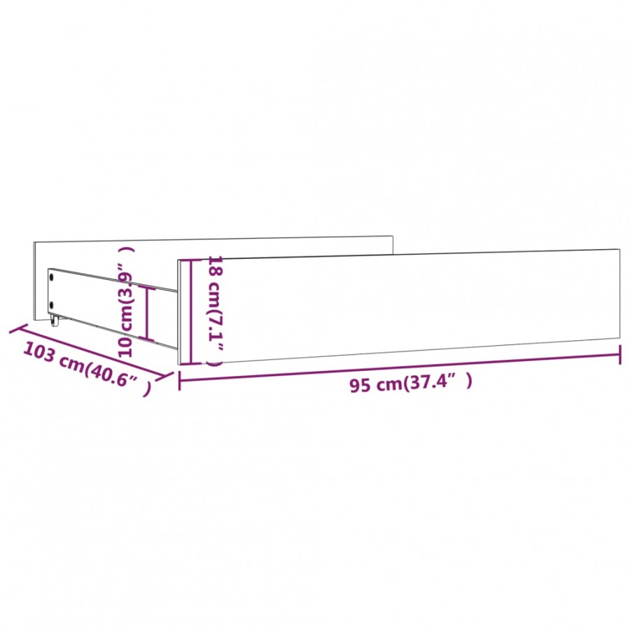 Tiroirs de lit 2 pcs Marron miel Bois de pin massif