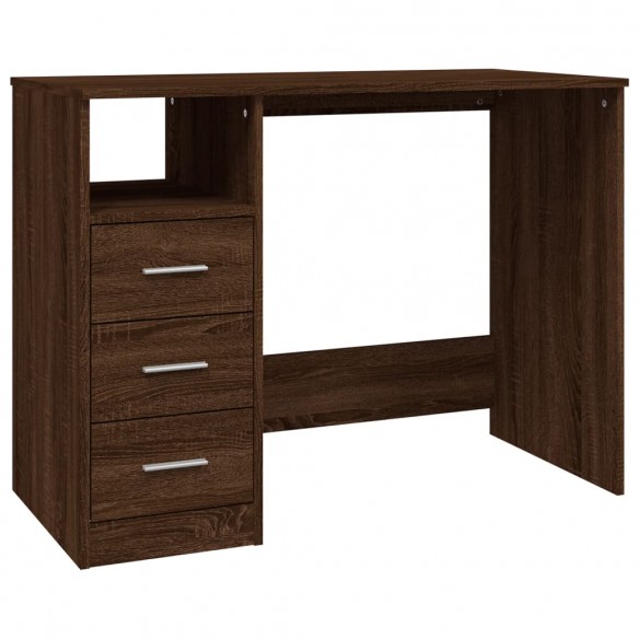 Bureau avec tiroirs Chêne marron 102x50x76 cm 