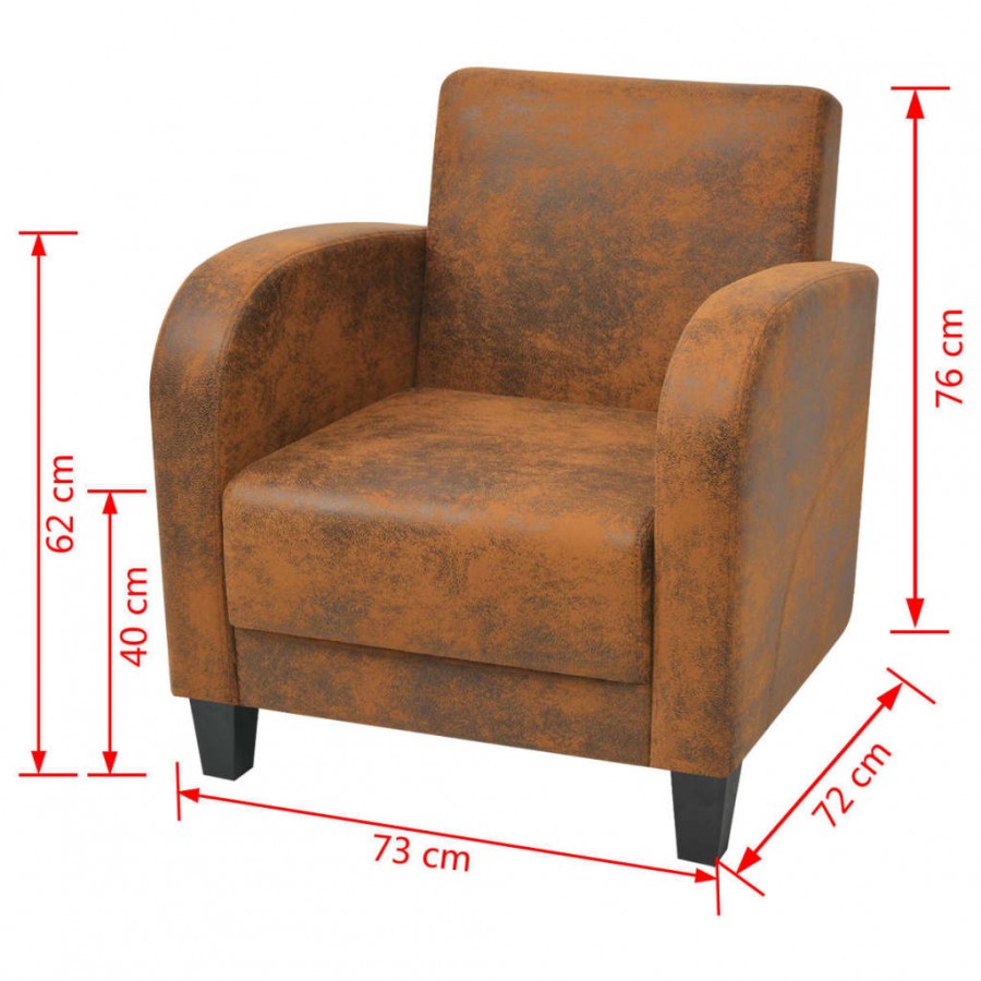 Fauteuil Marron Similicuir daim