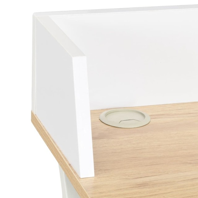 Bureau Blanc et naturel 80x50x84 cm