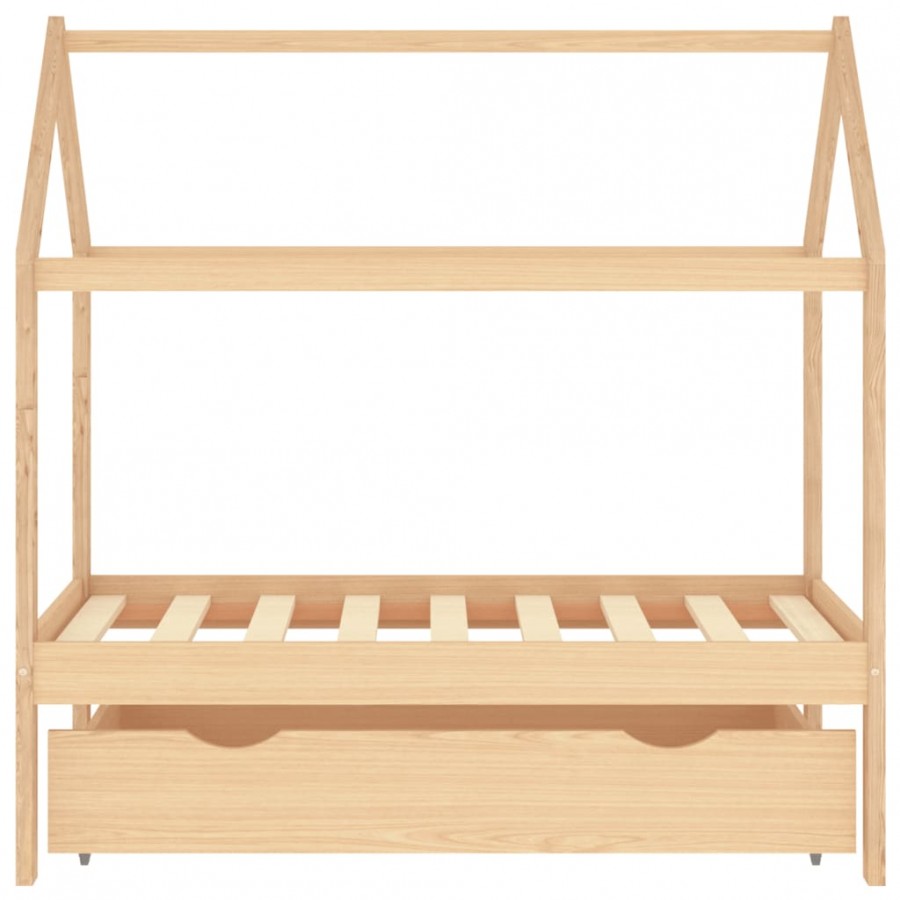 Lit d'enfant avec tiroir Bois de pin massif 70x140 cm