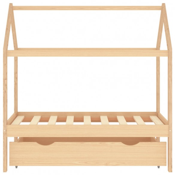 Lit d'enfant avec tiroir Bois de pin massif 70x140 cm