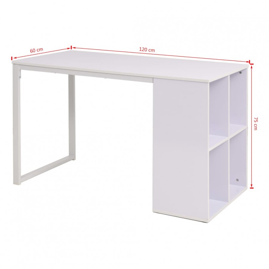 Table d'écriture 120 x 60 x 75 cm Blanc