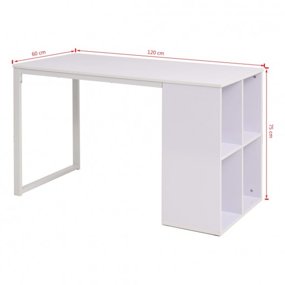 Table d'écriture 120 x 60 x 75 cm Blanc