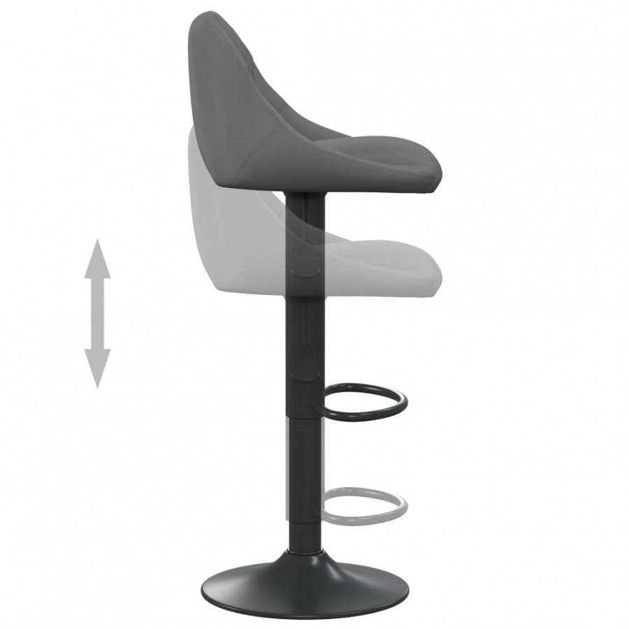 Tabourets de bar lot de 2 gris foncé velours