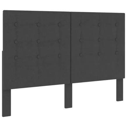 Tête de lit touffetée Gris foncé Tissu 140x200 cm 2