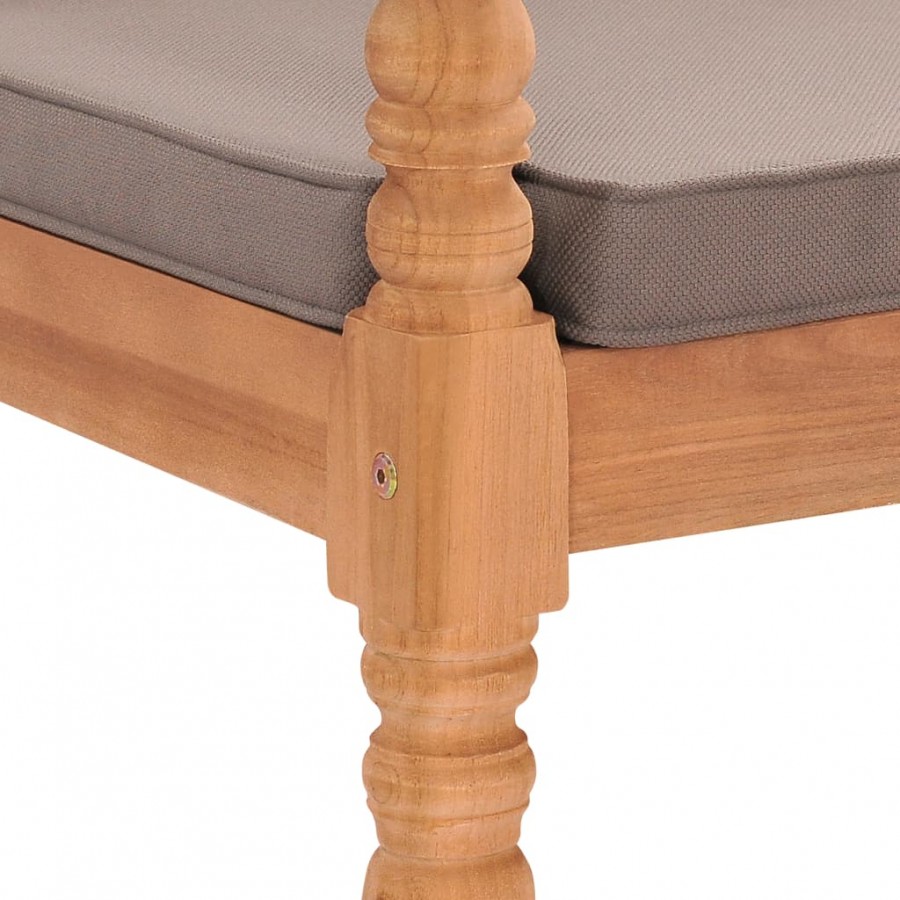 Chaises Batavia 2 pcs avec coussins gris foncé Bois de teck
