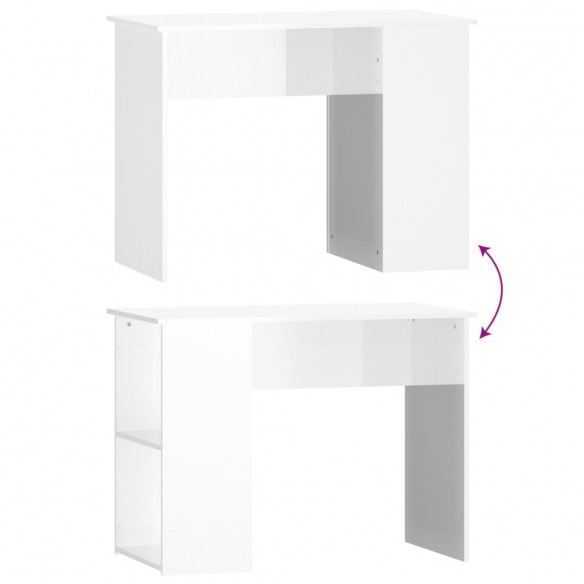 Bureau Blanc brillant 100x55x75 cm 