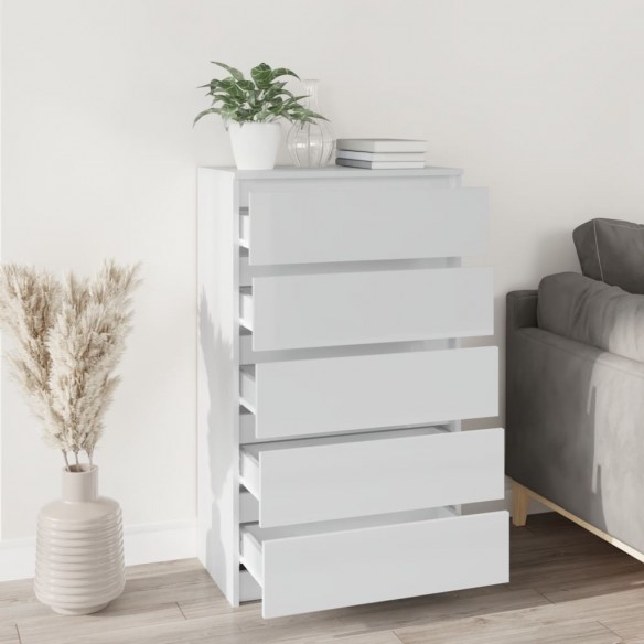 Commode Blanc brillant 60x36x103 cm 