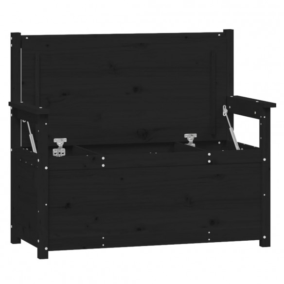 Banc Noir 112,5x51,5x96,5 cm Bois de pin massif