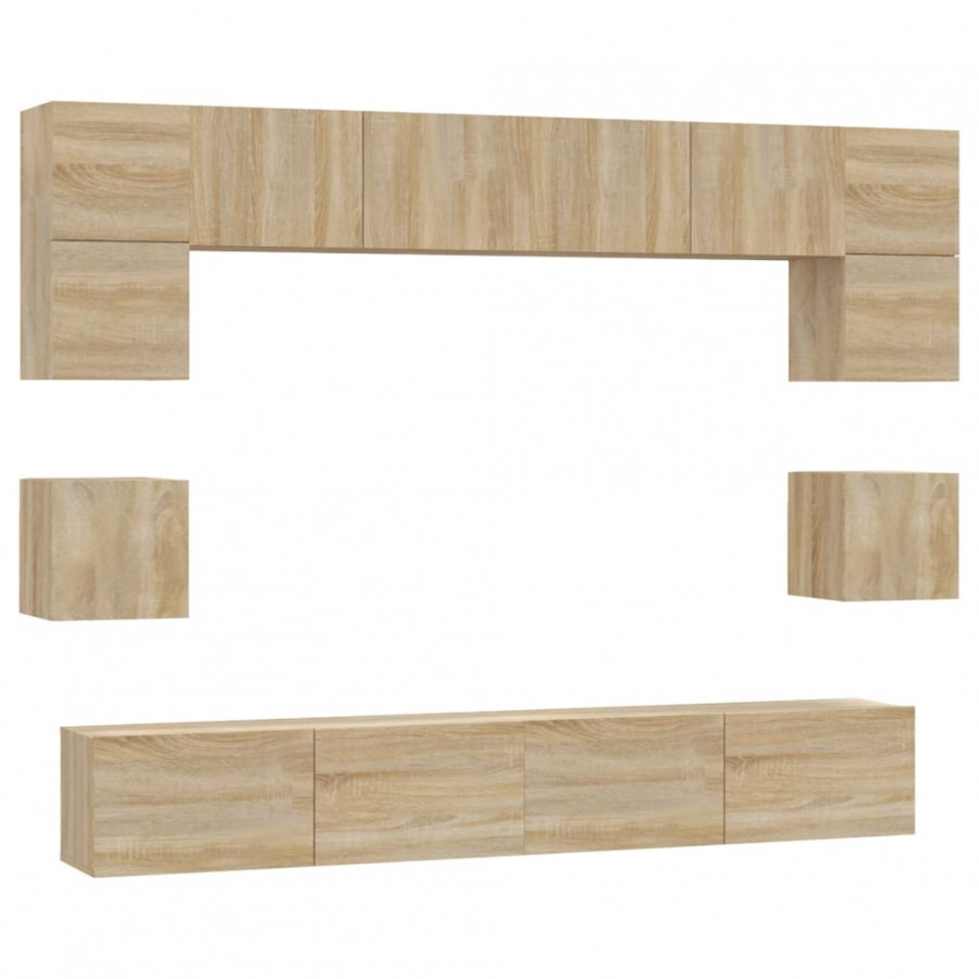 Ensemble de meubles TV 8 pcs Chêne sonoma 