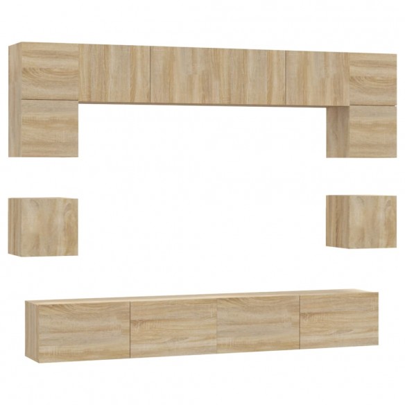 Ensemble de meubles TV 8 pcs Chêne sonoma 