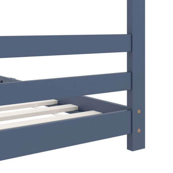 Lit d'enfant Gris Bois de pin massif 90x200 cm