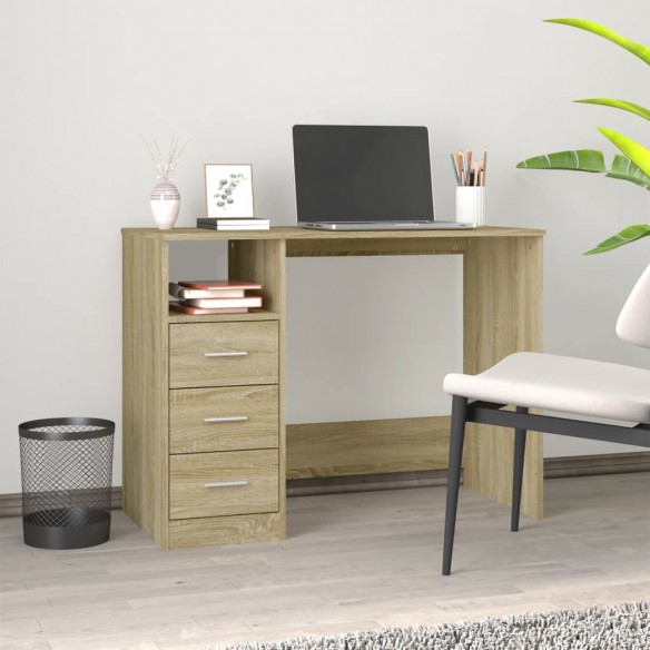Bureau avec tiroirs Chêne sonoma 102x50x76 cm 