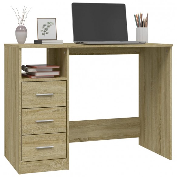 Bureau avec tiroirs Chêne sonoma 102x50x76 cm 