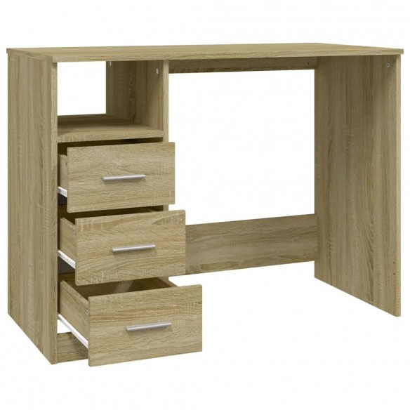 Bureau avec tiroirs Chêne sonoma 102x50x76 cm 
