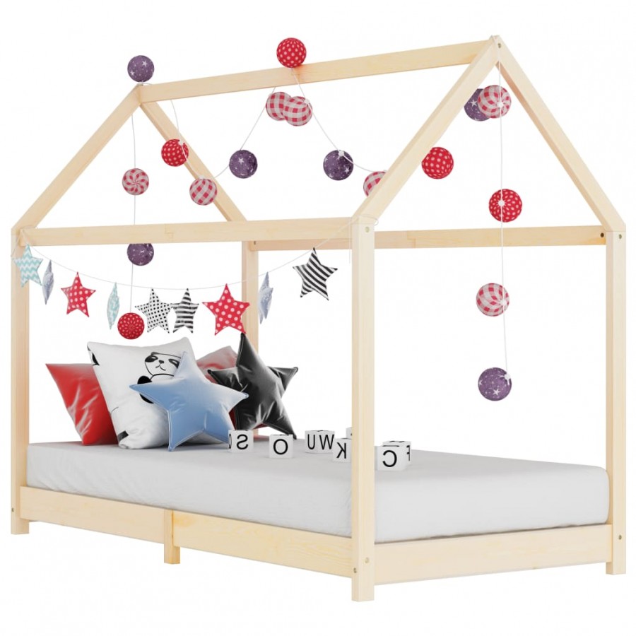 Lit d'enfant Bois de pin massif 90 x 200 cm
