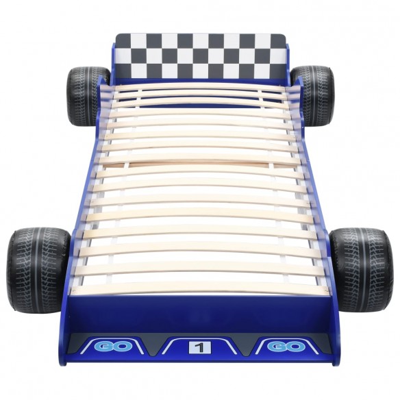 Lit voiture de course pour enfants 90 x 200 cm Bleu