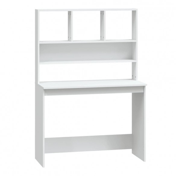 Bureau avec étagères Blanc 102x45x148 cm 