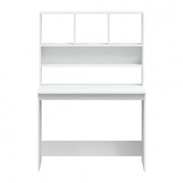 Bureau avec étagères Blanc 102x45x148 cm 