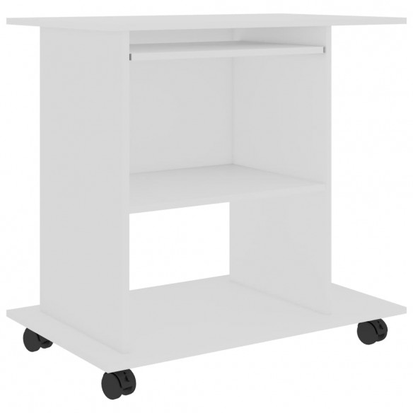 Bureau d'ordinateur Blanc 80x50x75 cm Aggloméré