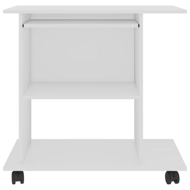 Bureau d'ordinateur Blanc 80x50x75 cm Aggloméré