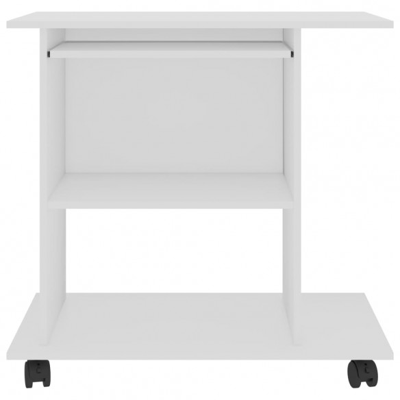 Bureau d'ordinateur Blanc 80x50x75 cm Aggloméré