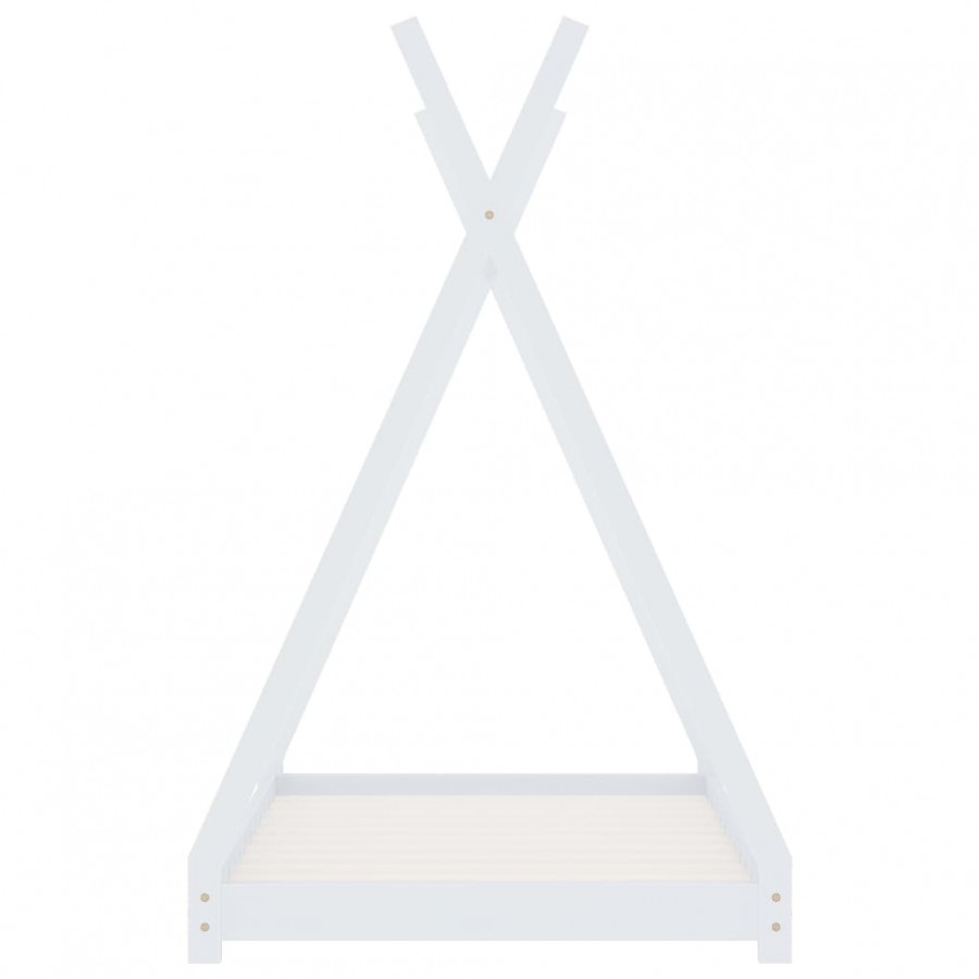 Lit d'enfant Blanc Bois de pin massif 90 x 200 cm